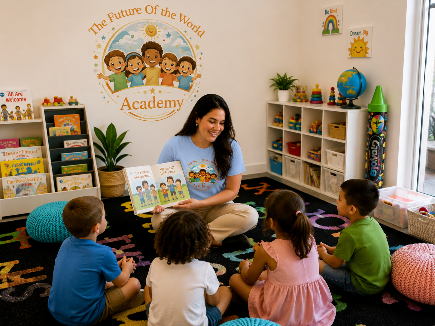Teacher reading to children in the classroom